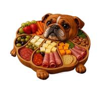 Generisch Vassoio per servire in legno - Dog Multi-Compartment Display Table Decor | Wooden Charcuterie Board Serving Tray For Cheese, Meat, Frutta, Candy, Dessert, Home Kitchen, Party and Holiday Use