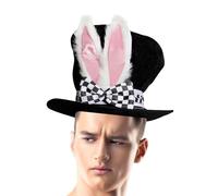 Generisch Velvet Top - Copricapo Bunny, palcoscenico magico Kee | Steampunk Fashion Accessorio, costume da festa circo, berretto retrò Dress-up, copricapo per festa di Pasqua, piastra teatrale