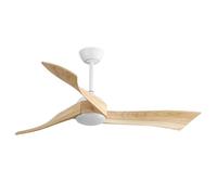 Generisch Ventilatore da soffitto da 52 pollici con luce a LED e 6 velocità - Motore DC a risparmio energetico, telecomando e funzione inversa - Design in legno massello per soggiorno, camera da letto