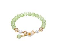 Generisch Verbundener Armbandring 2024 Armband für Damen, chinesisches Jade-Perlenarmband für ihre, Oma, Mutter, Vater, den täglichen Gebrauch Uhren Lederarmband Für Männer (Green, One Size)