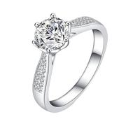 Generisch Verstellbare Ringe Partner Klassischer Sechsring Modischer Brauthochzeitszubehörring Nachahmung Moissanit Japanischer und Koreanischer Ring Der Ringe Kette (Gold, E)