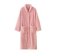 Generisch Vestaglia da donna calda, vestaglia lunga in pile, Colore: rosa., m