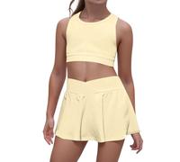 Generisch Vestiti per ragazze e set di abbigliamento da gioco per bambini di età compresa tra 4 e 7 anni, giallo., XL