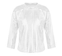 Generisch Vestito a maniche lunghe con paillettes e paillettes, argento, 8-9 Anni
