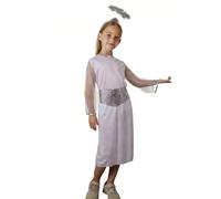 Generisch Vestito bianco per bambini, costume da angelo per spettacoli, abito da favola bianco, abito lungo elegante per chiesa, festività, spettacoli teatrali