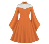 Generisch Vestito Carnevale Halloween Costume gotico da donna Steampunk Abiti Rinascimentali Vintage Abbigliamento Medievale Cotone Retro Abito da cocktail Donne Vestito per Cocktail Cosplay Party