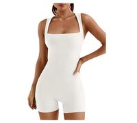 Generisch Vestito con pantaloni sotto, nuovo, comodo, per il tempo libero, modellante, tuta da yoga, sandali da donna, bianco, M