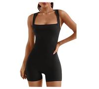 Generisch Vestito con pantaloni sotto, nuovo, comodo, per il tempo libero, modellante, tuta da yoga, sandali da donna, Nero , S
