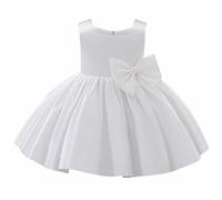 Generisch Vestito da bambina con fiore, con fiore, tutù, per bambini, matrimonio, damigella d'onore, festa di compleanno, festa formale, per il primo battesimo