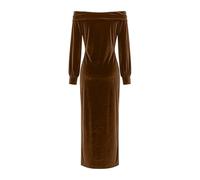 Generisch Vestito da donna con spalle scoperte, lungo abito da sera, elegante, maxi abito da matrimonio, abito estivo con spacco, abito da cocktail