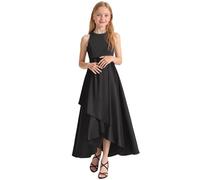 Generisch Vestito da sera per ragazze, per spettacoli di concerti, concorso, elegante, senza maniche, per bambini, dai bambini ai ragazzi, Nero , 7-8 Anni