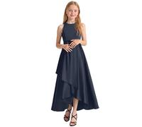 Generisch Vestito da sera per ragazze, per spettacoli di concerti, concorso, elegante, senza maniche, per bambini, dai bambini ai ragazzi, Blu marino, 2-3 Anni