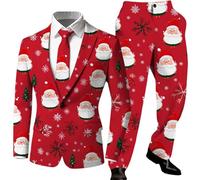 Generisch Vestito da uomo festivo con design in vita stampato, per occasioni formali, celebrazioni speciali dal design elegante, Colore: rosso, L