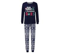 Generisch Vestito genitore-figlio con stampa riunione di famiglia e lettere (stile mamma), Blu marino, S