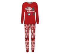 Generisch Vestito genitore-figlio con stampa riunione di famiglia e lettere (stile mamma), Colore: rosso, S