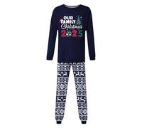 Generisch Vestito genitore-figlio con stampa riunione di famiglia e lettere (stile papà), Blu marino, L