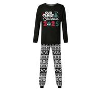 Generisch Vestito genitore-figlio con stampa riunione di famiglia e lettere (stile papà), Nero , M