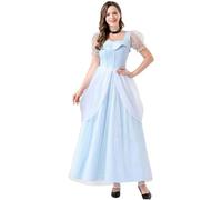Generisch Vestito medievale da donna, elegante, costume da cosplay, da donna, incantevole da favola, filosofia politica del Medioevo (bianco, XXL)