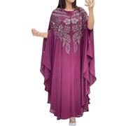 Generisch Vestito musulmano da donna a maniche lunghe, pullover abaya, abbigliamento da preghiera con eleganza per la vita quotidiana, occasioni speciali e tempo libero, disponibile in taglie forti
