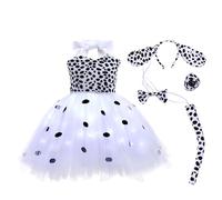 Generisch Vestito nero per Halloween, per bambini, con luci a LED, costume magico da fata