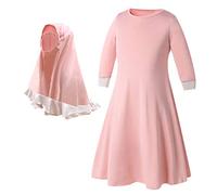 Generisch Vestito per bambini vestiti per bambini Dubai Robe Musulmani Ramadan Abaya Abaya Abiti & Set T 5, Colore: rosa., 5-6 Anni
