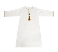 Generisch Vestito Rosso Robe Cappotto Primavera e Grande Rotondo Cravatta Manica Lunga Mezzo Musulmano Arabo Gioventù Casual Robe Sci Giacche Ragazzi, bianco, 9-10 Jahre