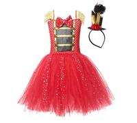 Generisch Vestito schiaccianoci da bambina con cappello, fasce e fiocco | Divertente vestito da ragazza per baci, età 2-12 anni, cosplay, giochi di ruolo, palcoscenico, feste in maschera, carnevale