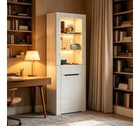 Generisch Vetrina bianca con luci LED APP, 60 x 35,5 x 165 cm