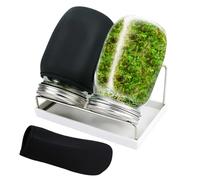 Generisch Vetro per germogli, coperchio in acciaio inox con manicotto oscurante e supporto, set di germogli, per fagioli, noci, cereali, broccoli, alfalfa, cucina, soggiorno, balcone