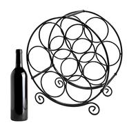 Generisch Vino, design retrò rotondo per la decorazione, supporto per il vino, per l'uso in casa, soggiorno, cucina, bar, piano di lavoro, tavolo e feste