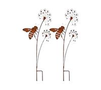 Generisch Vintage Metal Bee Stakes, Rustic Garden Art, Professional with Weather-Resistant Features, Compact 35cm Frame, Hand-Painted Iron with Modern Style, Accessory for Pathways and Decks