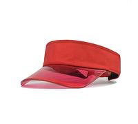 Generisch Visiera parasole trasparente 2026 da donna come berretto da baseball alla moda con colori fissi, design moderno (rosso, taglia unica)