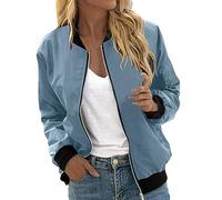 Generisch Visualizza Fattura Mese Per Il Mio Account Giacca Camicetta Cappotto Baseball Top Cappotti Donna Inverno, Celeste., XL