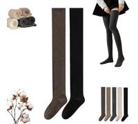 Generisch Wateresty Socks - Calze da donna extra lunghe calde e spesse al ginocchio, in maglia di cotone, 2PCS-A, Taglia unica