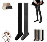 Generisch Wateresty Socks - Calze da donna extra lunghe calde e spesse al ginocchio, in maglia di cotone, 2PCS-C, Taglia unica