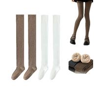 Generisch Wateresty Socks, Wateresty Socks - Calze da donna a maglia in cotone, extra lunghe, calde e spesse sopra il ginocchio, 2PCS-6, Taglia unica