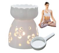 Generisch Wax Melt Warmer Candle - Bruciatore di per candele con design a cavo bianco, caldo Burner Melt Wax Cube Melter, ideale come regalo per matrimoni, spa e aromaterapia