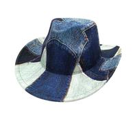 Generisch Western Cowboy Cappello da cowboy per uomo e donna, a tesa larga, costume per cosplay, cowboy (blu)