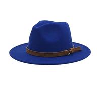 Generisch Windfall cappello da uomo e donna in stile con tesa larga e fibbia in chiffon sciarpa, Blu, Taglia unica