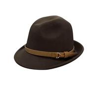 Generisch Windfall cappello da uomo e donna in stile con tesa larga e fibbia in chiffon sciarpa, caffè, Taglia unica