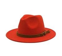 Generisch Windfall cappello da uomo e donna in stile con tesa larga e fibbia in chiffon sciarpa, Colore: arancione., Taglia unica