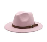 Generisch Windfall cappello da uomo e donna in stile con tesa larga e fibbia in chiffon sciarpa, Colore: rosa., Taglia unica