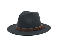 Generisch Windfall cappello da uomo e donna in stile con tesa larga e fibbia in chiffon sciarpa, grigio scuro, Taglia unica