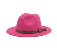 Generisch Windfall cappello da uomo e donna in stile con tesa larga e fibbia in chiffon sciarpa, rosa intenso, Taglia unica