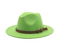 Generisch Windfall cappello da uomo e donna in stile con tesa larga e fibbia in chiffon sciarpa, verde, Taglia unica