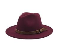 Generisch Windfall cappello da uomo e donna in stile con tesa larga e fibbia in chiffon sciarpa, Vino, Taglia unica