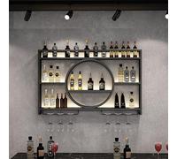Generisch Wine Rack Wall Mounted Floating Bar Organizer Iron Display Shelf for Home Bar and Dining Room Decor - Modern Glass Rack Wine Storage Solution