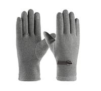 Generisch Winter Men's Fleece Plus Fleece Thickened Outdoor Riding Wind And Cold Three Line Screen Gloves Guanti lunghi a rete Nero (Grey, One Size)