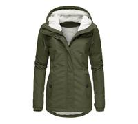 Generisch Winterparka - Giacca invernale da donna con cappuccio, calda, media lunghezza, trapuntata, foderata, parka invernale, spessa, taglie grandi, in pile, per le mezze stagioni, softshell, O