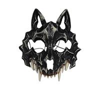 Generisch Wolf Skull - Maschera per la testa con teschio, realistica, accessorio per feste di Halloween, per case spaventose, per adulti, bambini, cosplay